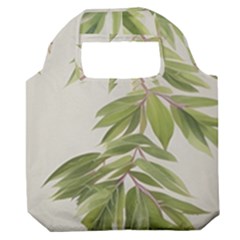 Watercolor Leaves Branch Nature Plant Growing Still Life Botanical Study Premium Foldable Grocery Recycle Bag by Posterlux