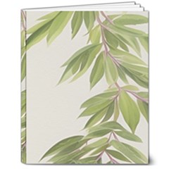 Watercolor Leaves Branch Nature Plant Growing Still Life Botanical Study 8  X 10  Hardcover Notebook