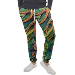 Outdoors Night Setting Scene Forest Woods Light Moonlight Nature Wilderness Leaves Branches Abstract Men s Jogger Sweatpants