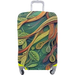 Outdoors Night Setting Scene Forest Woods Light Moonlight Nature Wilderness Leaves Branches Abstract Luggage Cover (large) by Posterlux