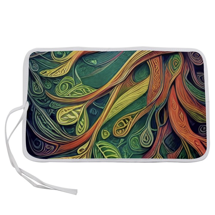 Outdoors Night Setting Scene Forest Woods Light Moonlight Nature Wilderness Leaves Branches Abstract Pen Storage Case (L)