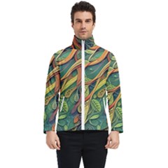 Outdoors Night Setting Scene Forest Woods Light Moonlight Nature Wilderness Leaves Branches Abstract Men s Bomber Jacket