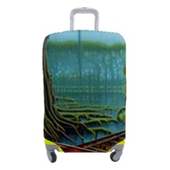 Boat Canoe Swamp Bayou Roots Moss Log Nature Scene Landscape Water Lake Setting Abandoned Rowboat Fi Luggage Cover (small) by Posterlux