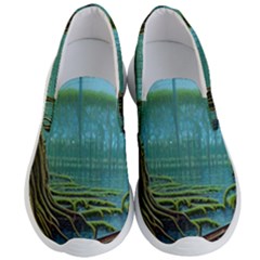 Boat Canoe Swamp Bayou Roots Moss Log Nature Scene Landscape Water Lake Setting Abandoned Rowboat Fi Men s Lightweight Slip Ons