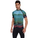 Boat Canoe Swamp Bayou Roots Moss Log Nature Scene Landscape Water Lake Setting Abandoned Rowboat Fi Men s Short Sleeve Cycling Jersey View2