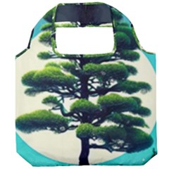 Pine Moon Tree Landscape Nature Scene Stars Setting Night Midnight Full Moon Foldable Grocery Recycle Bag by Posterlux