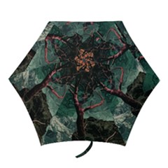 Night Sky Nature Tree Night Landscape Forest Galaxy Fantasy Dark Sky Planet Mini Folding Umbrellas