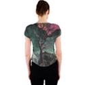 Night Sky Nature Tree Night Landscape Forest Galaxy Fantasy Dark Sky Planet Crew Neck Crop Top View2