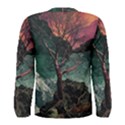 Night Sky Nature Tree Night Landscape Forest Galaxy Fantasy Dark Sky Planet Men s Long Sleeve T-Shirt View2