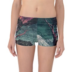 Night Sky Nature Tree Night Landscape Forest Galaxy Fantasy Dark Sky Planet Boyleg Bikini Bottoms by Posterlux