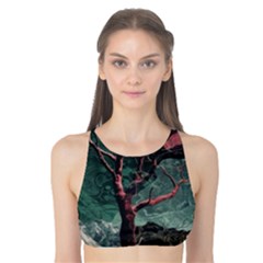 Night Sky Nature Tree Night Landscape Forest Galaxy Fantasy Dark Sky Planet Tank Bikini Top