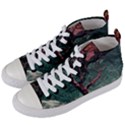 Night Sky Nature Tree Night Landscape Forest Galaxy Fantasy Dark Sky Planet Women s Mid-Top Canvas Sneakers View2