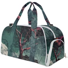 Night Sky Nature Tree Night Landscape Forest Galaxy Fantasy Dark Sky Planet Burner Gym Duffel Bag by Posterlux