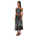 Night Sky Nature Tree Night Landscape Forest Galaxy Fantasy Dark Sky Planet Sleeveless Cross Front Cocktail Midi Chiffon Dress View2