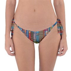 City New York Nyc Skyscraper Skyline Downtown Night Business Urban Travel Landmark Building Architec Reversible Bikini Bottoms by Posterlux