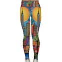 City New York Nyc Skyscraper Skyline Downtown Night Business Urban Travel Landmark Building Architec Lightweight Velour Classic Yoga Leggings View2