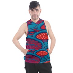 Vintage Ornate Mushroom Leafage Wallpaper Men s Sleeveless Hoodie by Apen