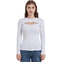 white Women s Cut Out Long Sleeve T-Shirt View1