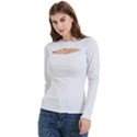 white Women s Cut Out Long Sleeve T-Shirt View2