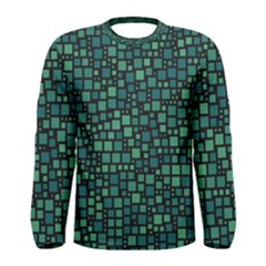 Squares Cubism Geometric Background Men s Long Sleeve T-shirt