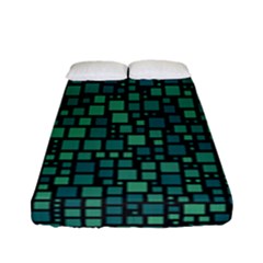 Squares Cubism Geometric Background Fitted Sheet (full/ Double Size)