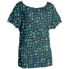 Squares Cubism Geometric Background Women s Oversized T-shirt