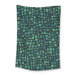 Squares Cubism Geometric Background Small Tapestry