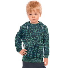 Squares Cubism Geometric Background Kids  Hooded Pullover