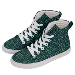 Squares Cubism Geometric Background Women s Hi-top Skate Sneakers