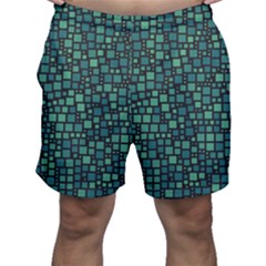 Squares Cubism Geometric Background Men s Shorts