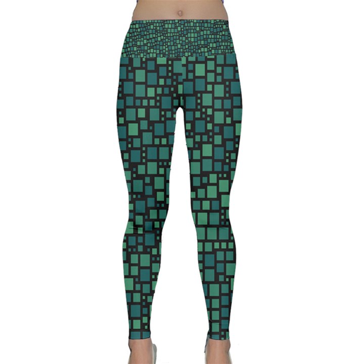 Squares cubism geometric background Lightweight Velour Classic Yoga Leggings