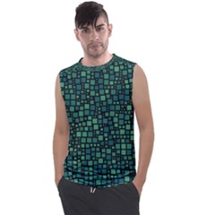 Squares Cubism Geometric Background Men s Regular Tank Top