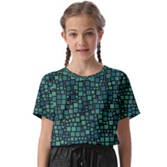 Squares Cubism Geometric Background Kids  Basic T-shirt