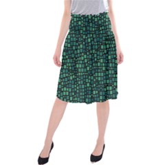 Squares Cubism Geometric Background Midi Beach Skirt