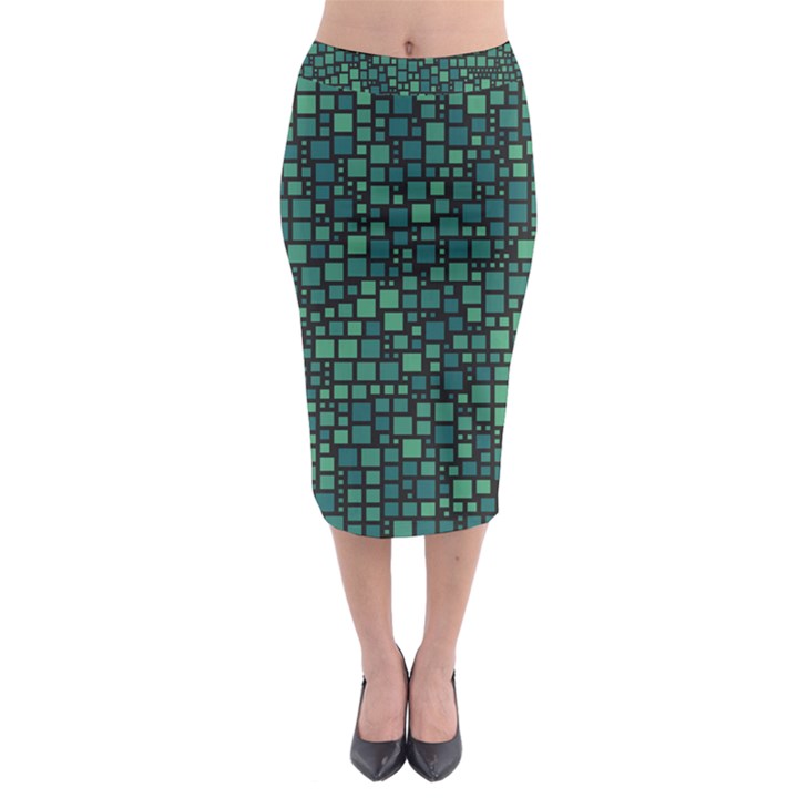 Squares cubism geometric background Midi Pencil Skirt