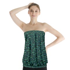 Squares Cubism Geometric Background Strapless Top