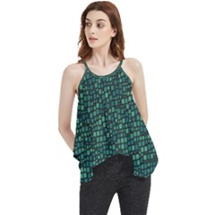 Squares Cubism Geometric Background Flowy Camisole Tank Top by Maspions