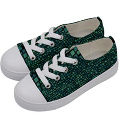 Squares Cubism Geometric Background Kids  Low Top Canvas Sneakers