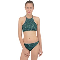 Squares Cubism Geometric Background Halter Bikini Set