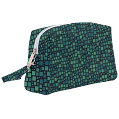 Squares Cubism Geometric Background Wristlet Pouch Bag (large)