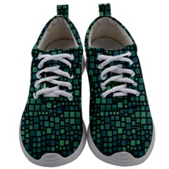 Squares Cubism Geometric Background Mens Athletic Shoes by Maspions