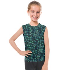 Squares Cubism Geometric Background Kids  Mesh Tank Top by Maspions