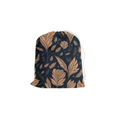 Background Pattern Leaves Texture Drawstring Pouch (small)