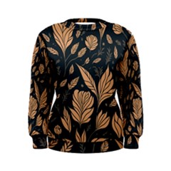 Background Pattern Leaves Texture Women s Sweatshirt