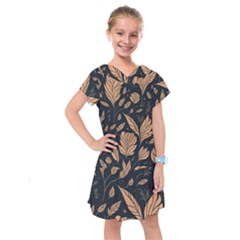 Background Pattern Leaves Texture Kids  Drop Waist Dress