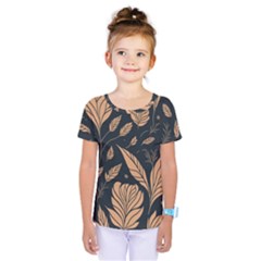 Background Pattern Leaves Texture Kids  One Piece T-shirt