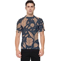 Background Pattern Leaves Texture Men s Short Sleeve Rash Guard by Maspions