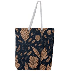 Background Pattern Leaves Texture Full Print Rope Handle Tote (large)