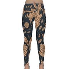 Background Pattern Leaves Texture Lightweight Velour Classic Yoga Leggings