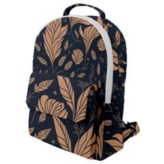 Background Pattern Leaves Texture Flap Pocket Backpack (small)